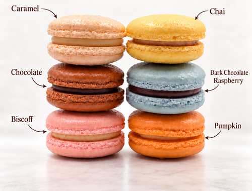 Fresh Rose Bakery macarons in six flavors