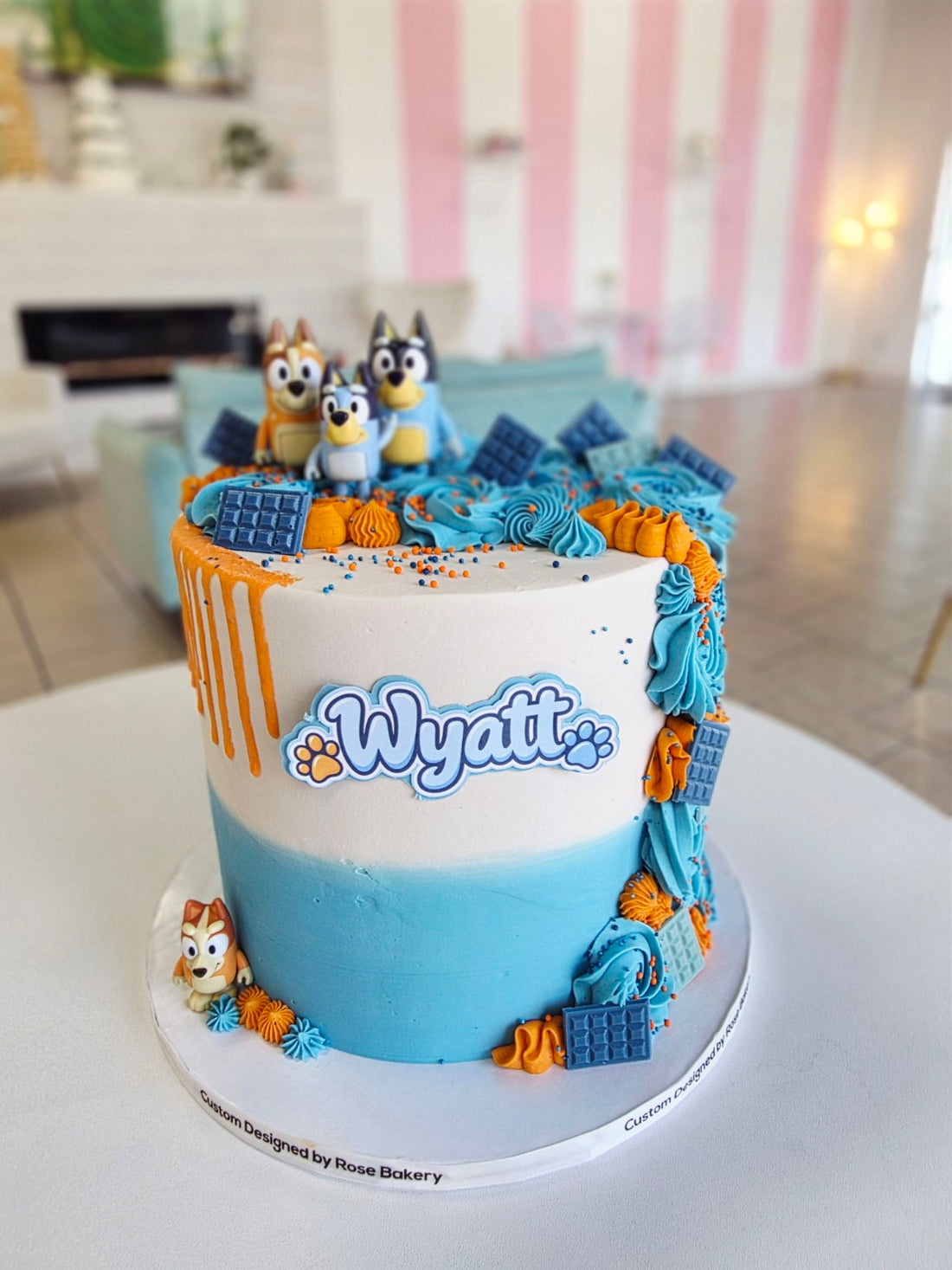 Bluey birthday cake made by Rose Cake Louisville