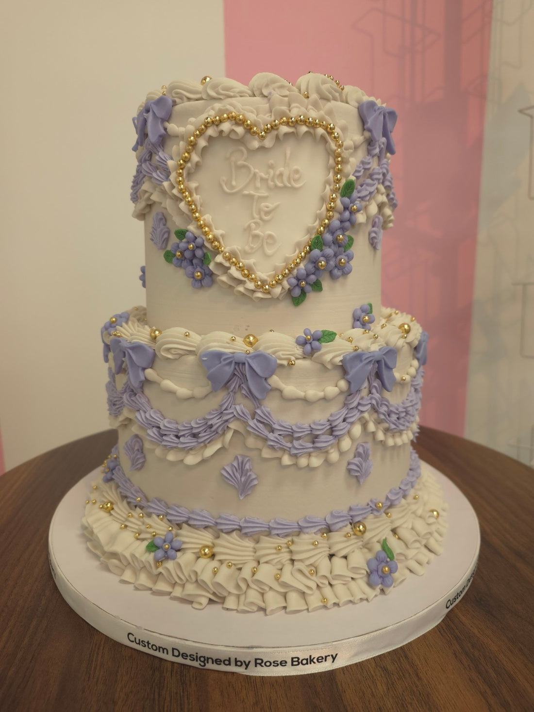 Lavender wedding cake made by Rose Cake Louisville