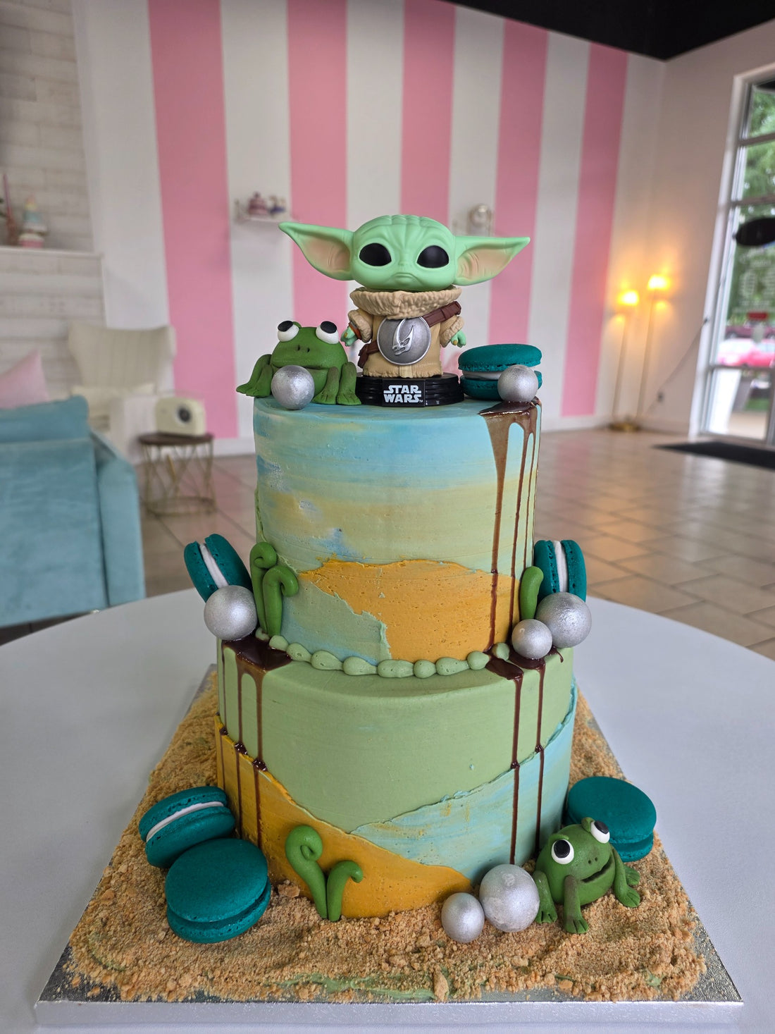 Baby Yoda birthday cake made by Rose Cake Louisville
