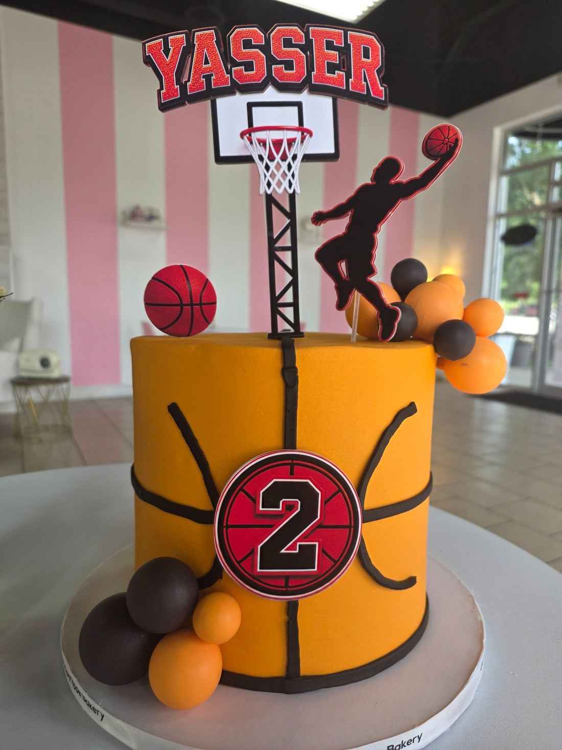 Basketball birthday cake made by Rose Cake Louisville