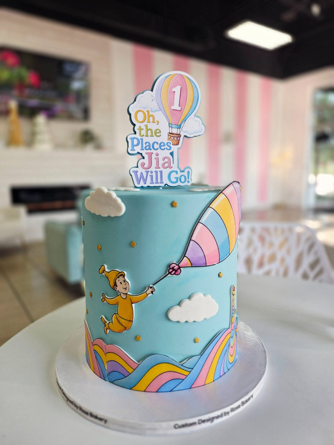 Pastel first birthday cake made by Rose Cake Louisville