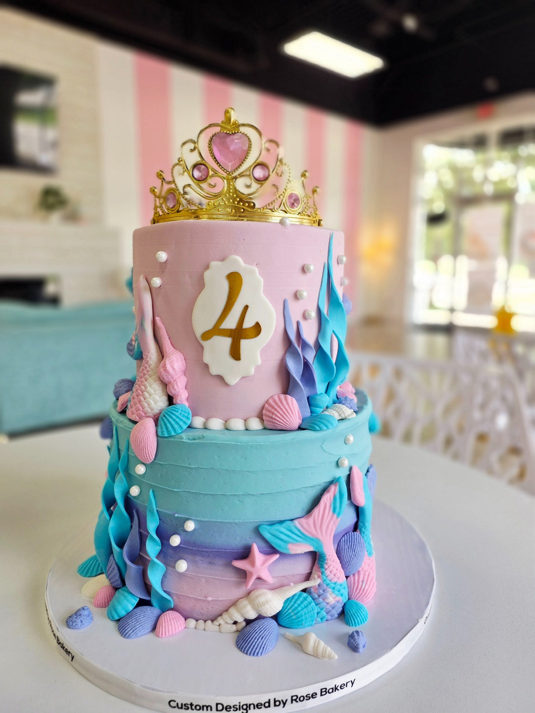 Mermaid birthday cake made by Rose Cake Louisville