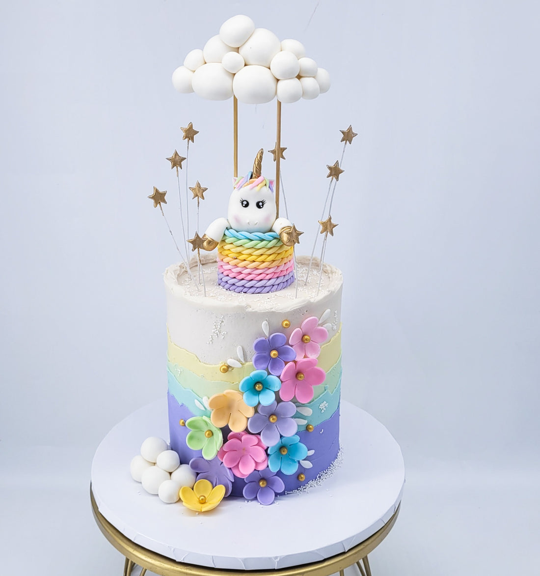Floral first birthday cake made by Rose Cake Louisville