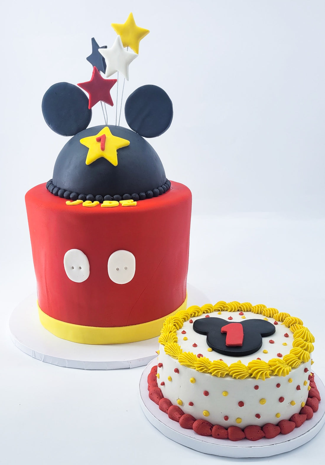 Mickey Mouse birthday cake and smash cake made by Rose Cake Louisville
